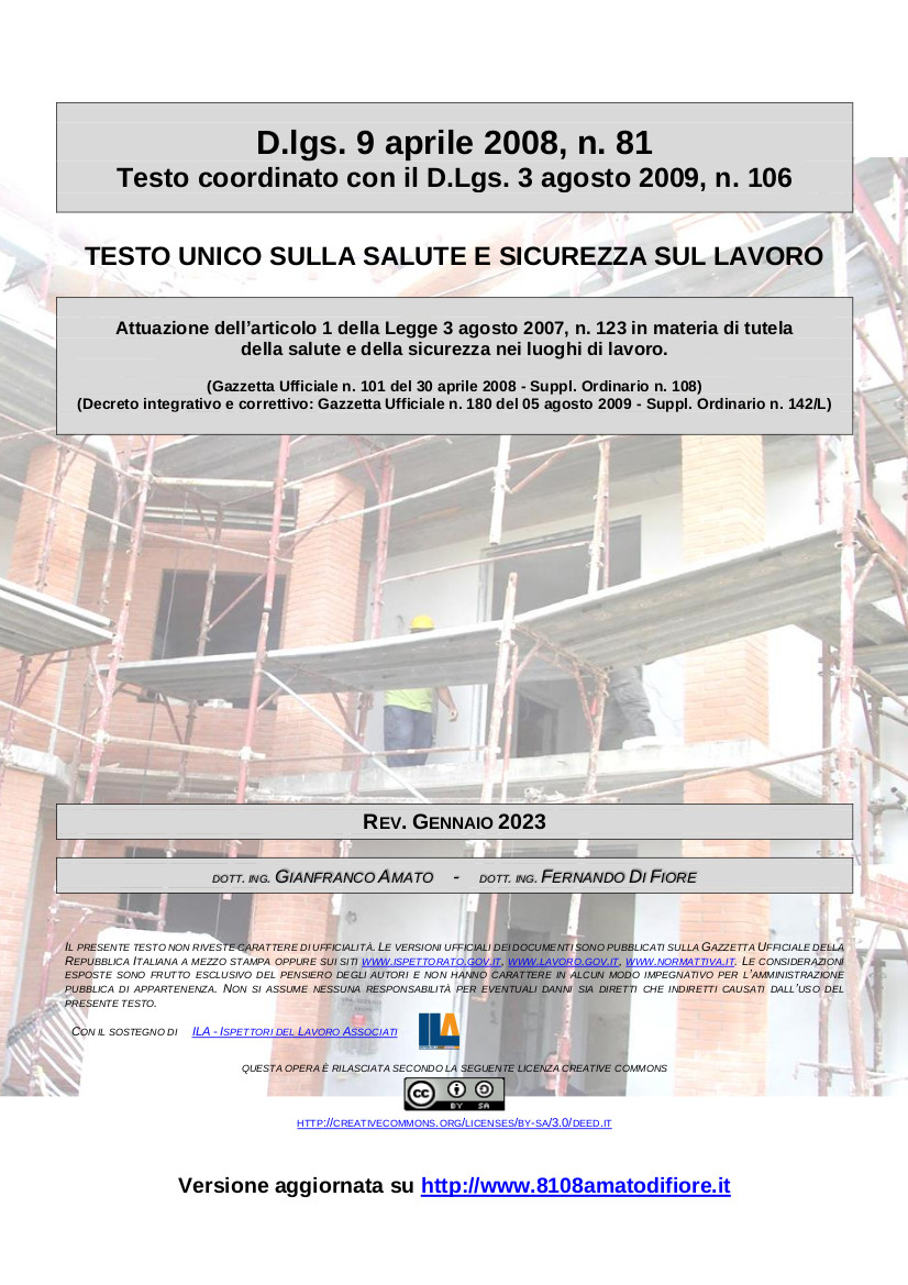 TU Dlgs 81 08 Rev. gennaio 2023